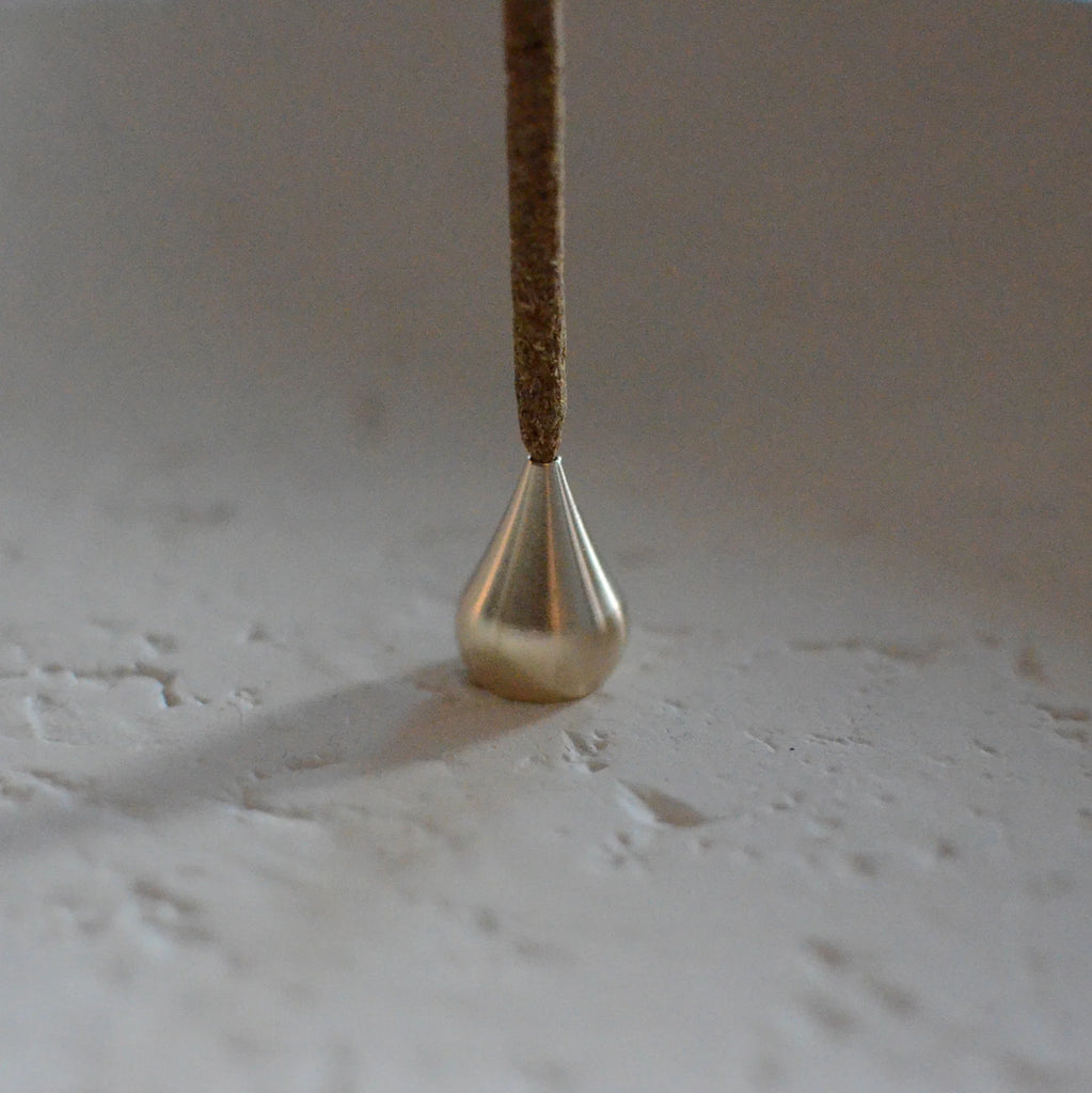 Brass Teardrop Incense Holder - Tall