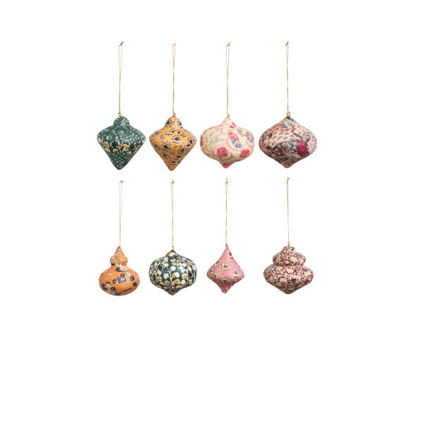 Block Printed Finial Ornaments (Eight Styles Available)