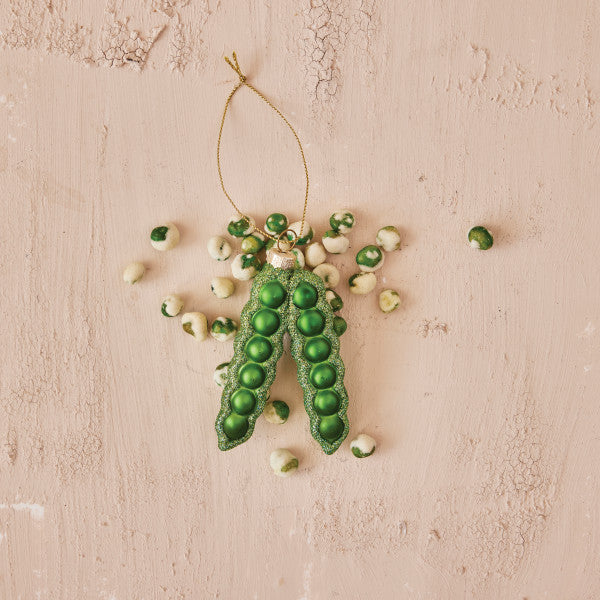 Glass Pea Pod Ornament