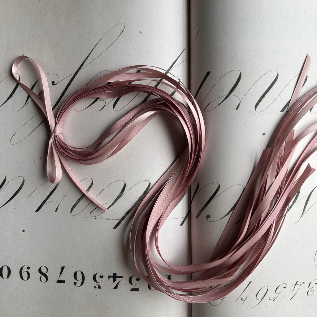 Satin Ribbon 1/4" Wide - Pre-Cut Bundle of Ten (Two Colours Available)