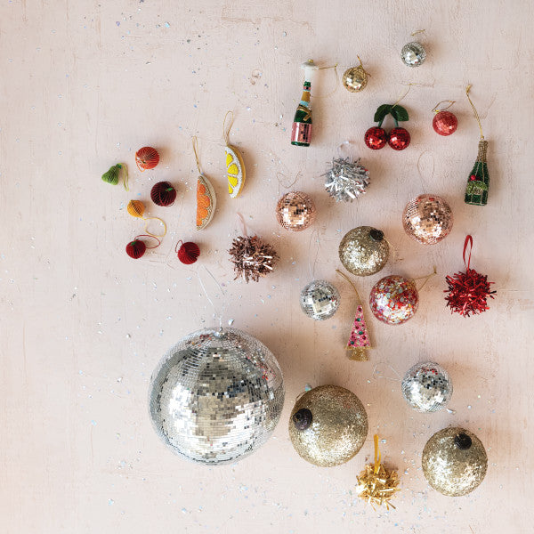 Sequin Glass Ornament