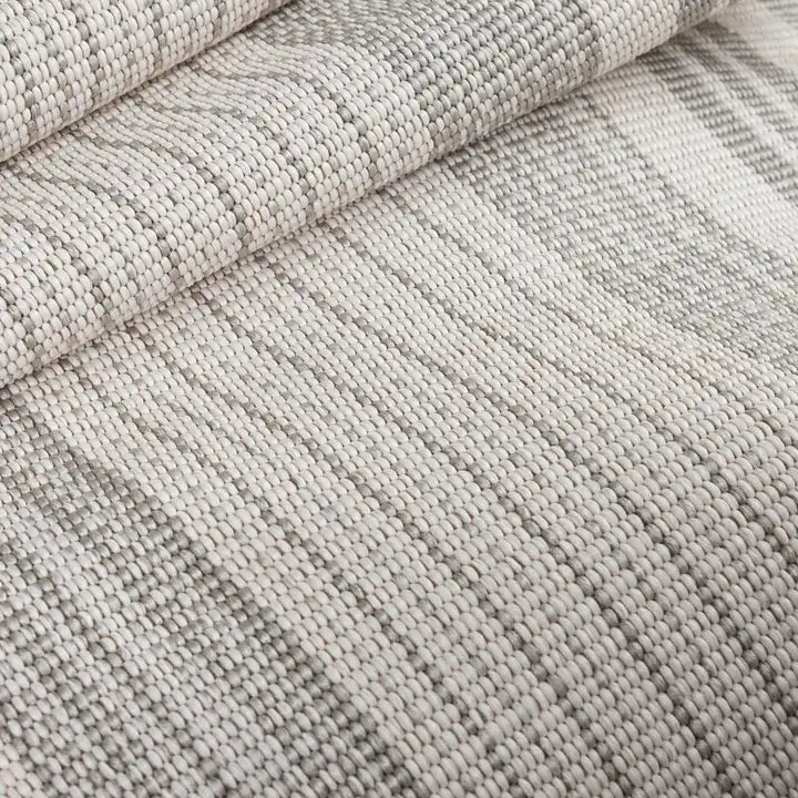 Dash & Albert - Quincy Stripe Platinum Handwoven Indoor/Outdoor Rug