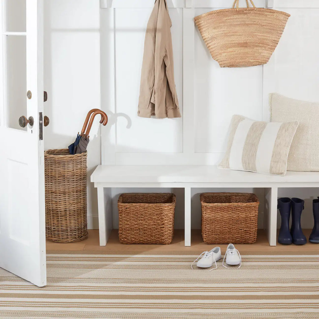 Dash & Albert - Quincy Stripe Khaki Handwoven Indoor/Outdoor Rug