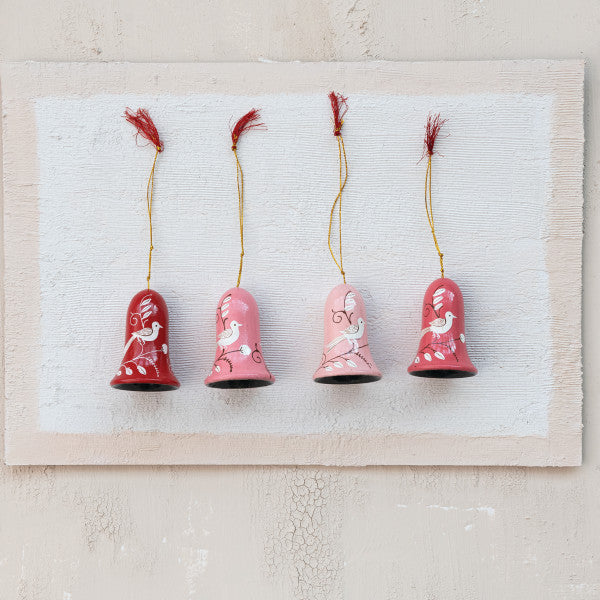 Botanical Wood Bell Ornaments (Four Styles Available)