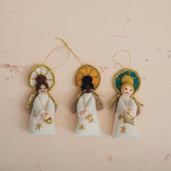 Felted Angel Ornament (Three Styles Available)