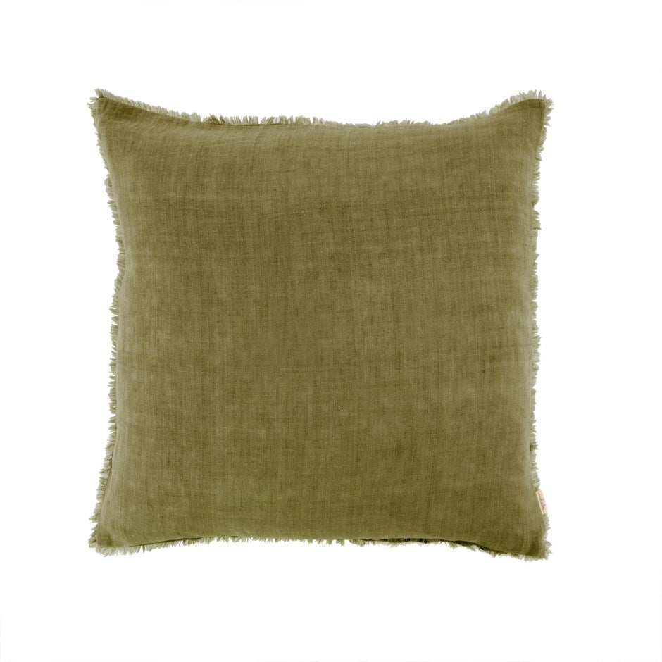 Lina Linen Pillow - Dark Moss