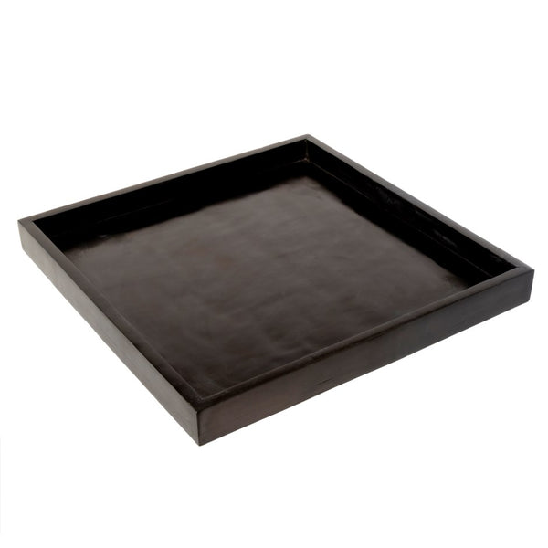 Square Black Stone Tray - Large