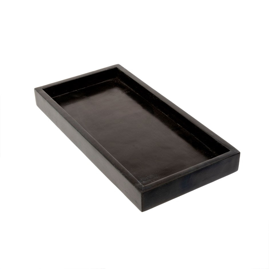 Rectangular Black Stone Tray - Small