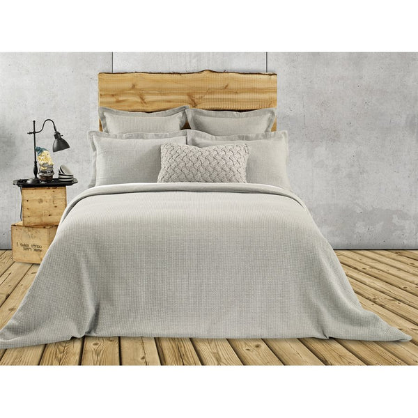 Quilted Grey Jersey Duvet Cover / Quilt