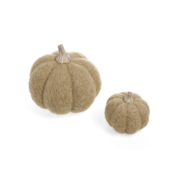 Felted Wool Pumpkins - Wheat