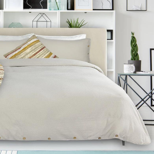 Coxen Linen Duvet + Pillow Case Set - Sand