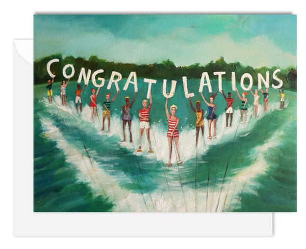 Water Skiers Congratulations Card from Janet Hill Studio