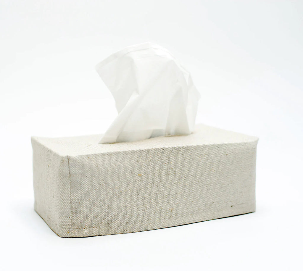 Linen Tissue Box Cover - Oatmeal