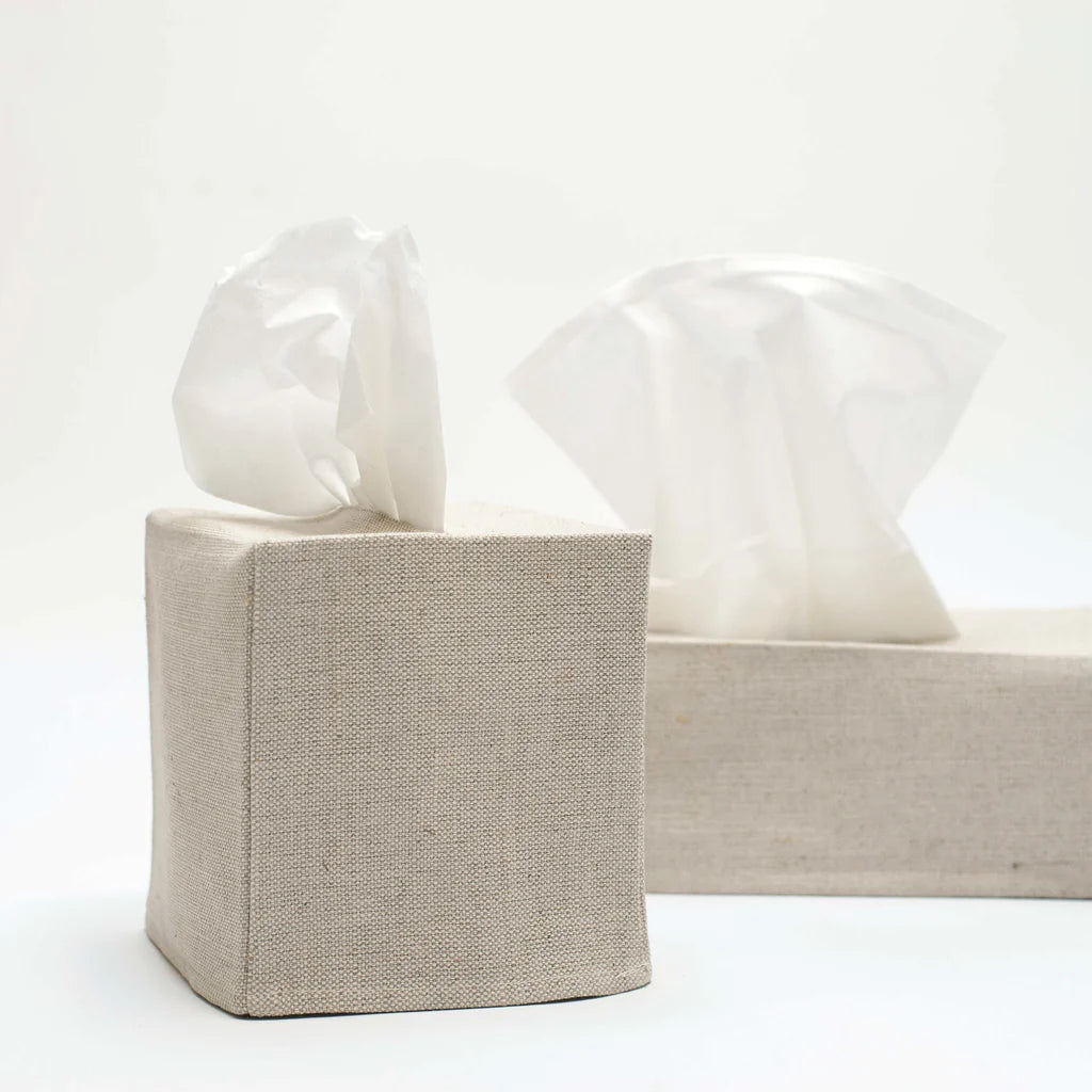 Linen Tissue Box Cover - Oatmeal