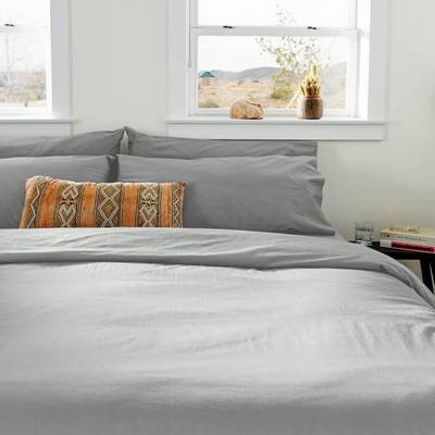 If Only Home Luxury Organic Duvet Cover - Grey Quartz