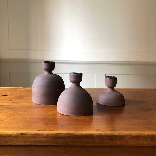 W&P Studio Candle Holders - Matte Brown