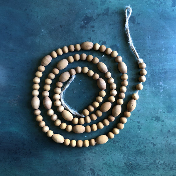 Wood Bead Garland - Tobacco