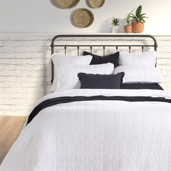 Lally Linen Coverlet - White (Two Sizes Available)