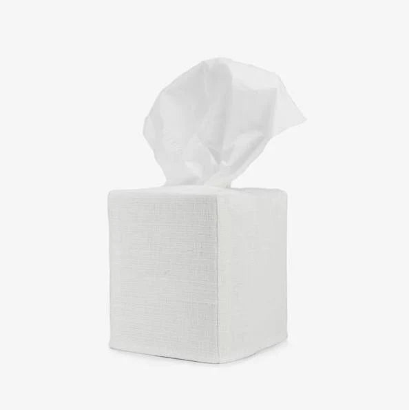 Linen Tissue Box Cover - White