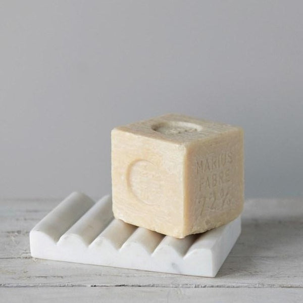 Carved White Marble Soap Dish