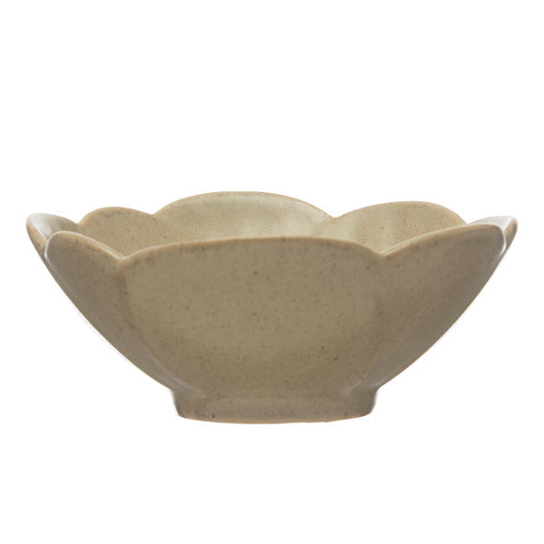 Stoneware Dish with Floral Detail