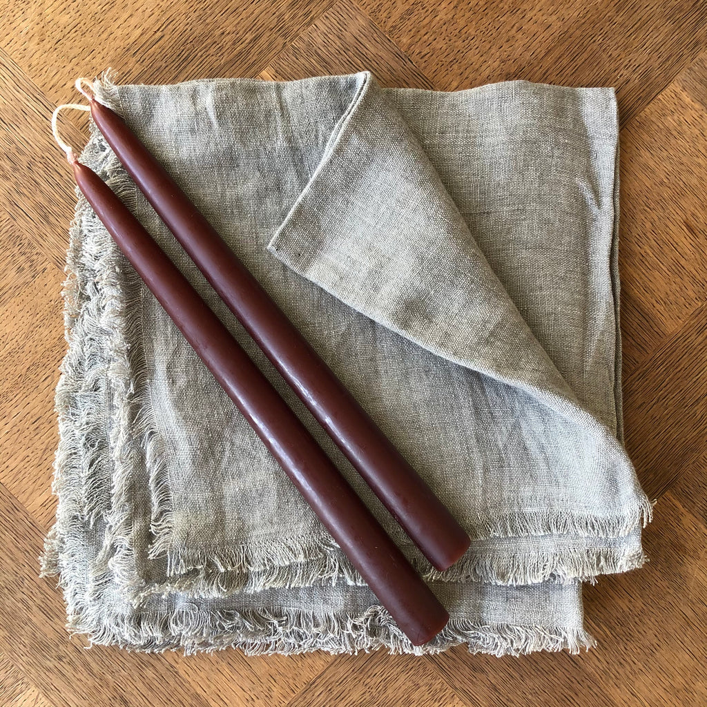 Pair of Hand-Dipped Danish Tapers - Oxblood