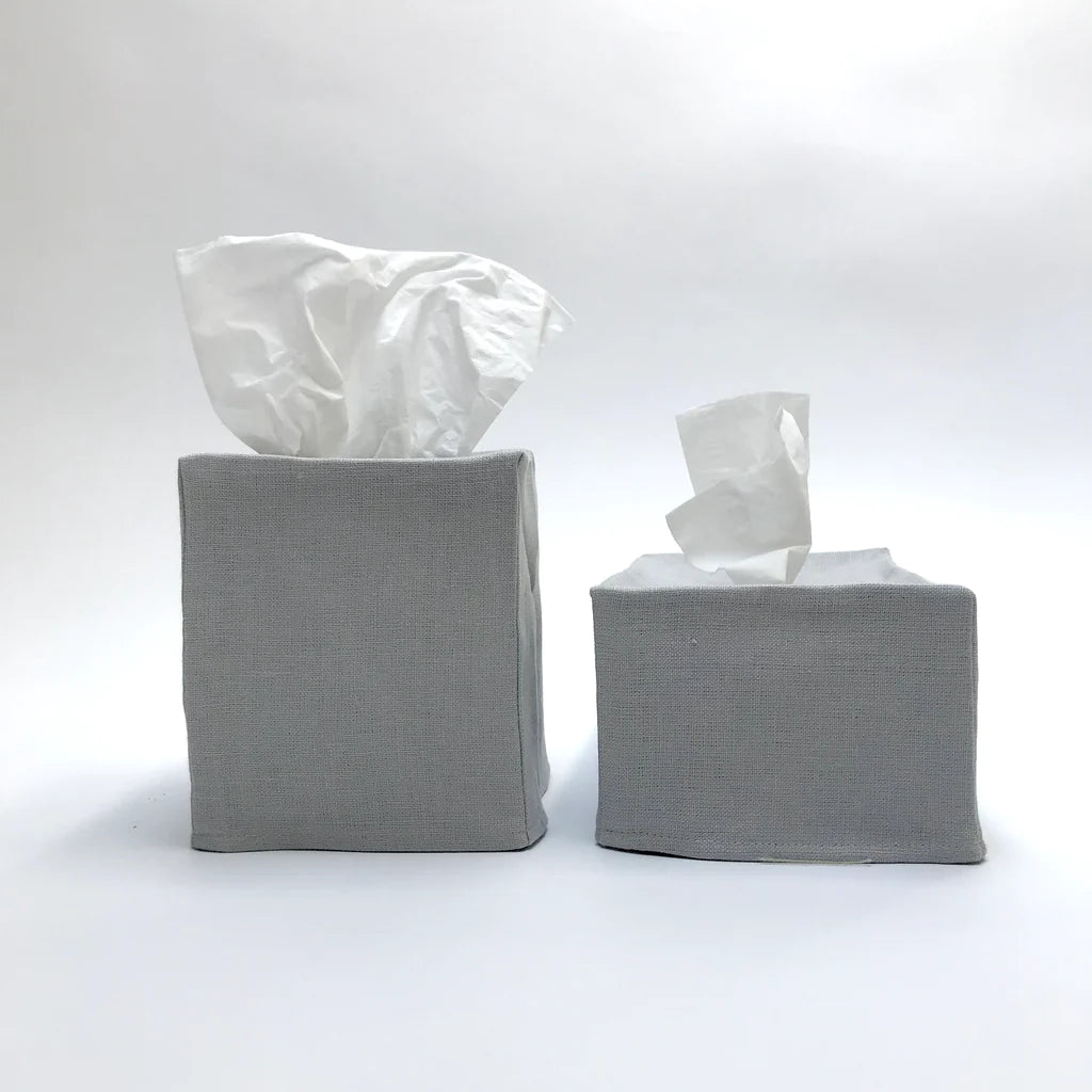 Linen Tissue Box Cover - Grey