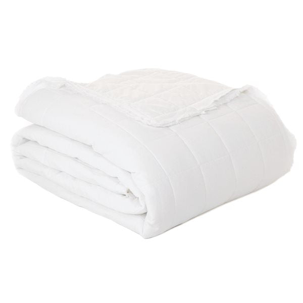 Lally Linen Coverlet - White (Two Sizes Available)
