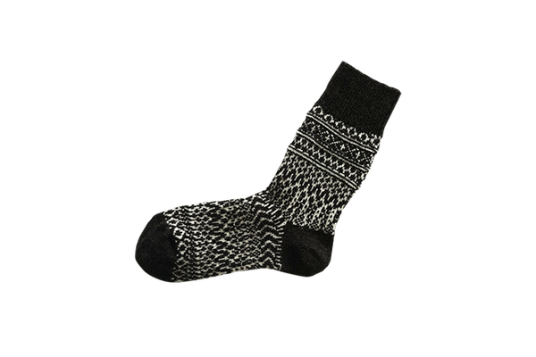 Wool Jacquard Socks - Chocolate Milk